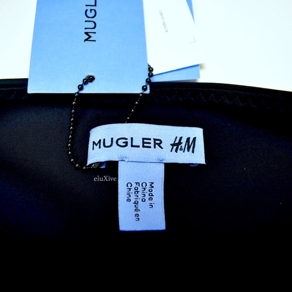 Mugler x H&M Black Mesh-panelled stirrup leggings Size 6, tags on, never worn